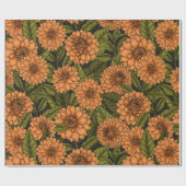 Papier Cadeau Jardin Orange Dahlia (Plat)