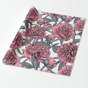 Papier Cadeau Jardin rose