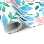 Papier Cadeau Jardin rose 2 (Coin rond)