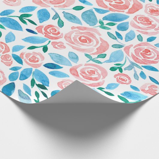 Papier Cadeau Jardin rose 2 (Coin)