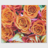 Papier Cadeau Jardin Rose Abstrait Élégant Floral (Plat)