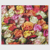 Papier Cadeau Jardin Rose Abstrait Élégant Floral (Plat)