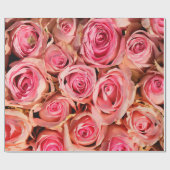 Papier Cadeau Jardin Rose Abstrait Élégant Floral (Plat)