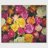 Papier Cadeau Jardin Rose Abstrait Élégant Floral (Plat)