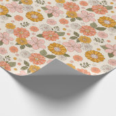 Papier Cadeau Jardin rose et orange Motif (Coin)