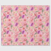 Papier Cadeau Jardin rose violet Jardin Floral (Plat)