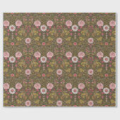 Papier Cadeau Jardin sauvage sur café brun (Plat)