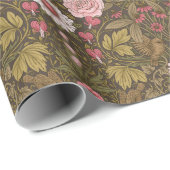 Papier Cadeau Jardin sauvage sur café brun (Coin rond)