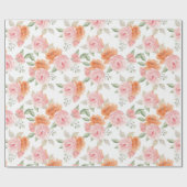 Papier Cadeau Jardin Teinté de Pêche (Plat)