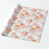 Papier Cadeau Jardin Teinté de Pêche (Déroulé)