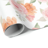 Papier Cadeau Jardin Teinté de Pêche (Coin rond)