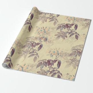 Papier Cadeau Jardin Vintage victorien motif floral 