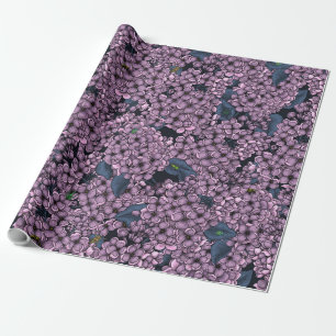 Papier Cadeau Jardin Violet Lilac