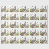 Papier Cadeau Jardin Whimsical Bunny Garçon Anniversaire Bash (Plat)