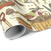 Papier Cadeau Jardinier Vintage (Coin rond)