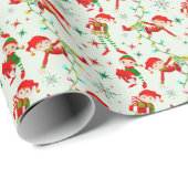 Papier Cadeau Jardins de Noël des elfes cadeaux créatifs (Coin rond)