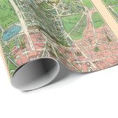 Papier Cadeau Jardins de Versailles, Restauré Vintage 1920 (Coin rond)