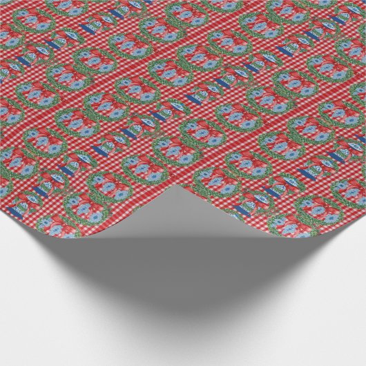 Papier Cadeau Jars de gingembre rouge vert 2023 En vichy (Coin)