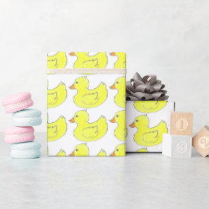 Papier Cadeau Jaune Baignoire de canard en caoutchouc Jouet Duck