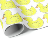 Papier Cadeau Jaune Baignoire de canard en caoutchouc Jouet Duck (Coin rond)