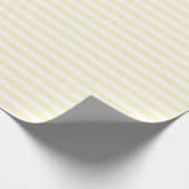 Papier Cadeau Jaune Beurre et Rayures Blanches (Coin)