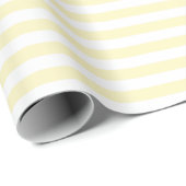 Papier Cadeau Jaune Beurre et Rayures Blanches (Coin rond)