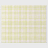 Papier Cadeau Jaune Beurre Gingham Classique (Plat)