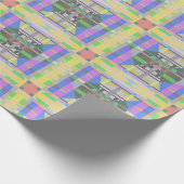 Papier Cadeau Jaune bleu violet géométrique (Coin)