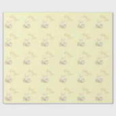 Papier Cadeau Jaune Brown Script joli Baby shower enveloppé (Plat)