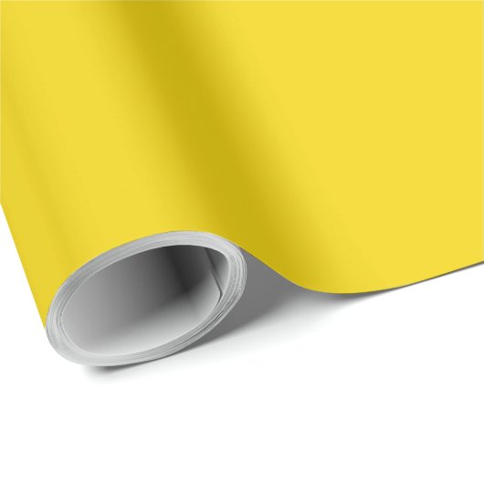 Papier Cadeau Jaune canari de couleur solide (Coin rond)