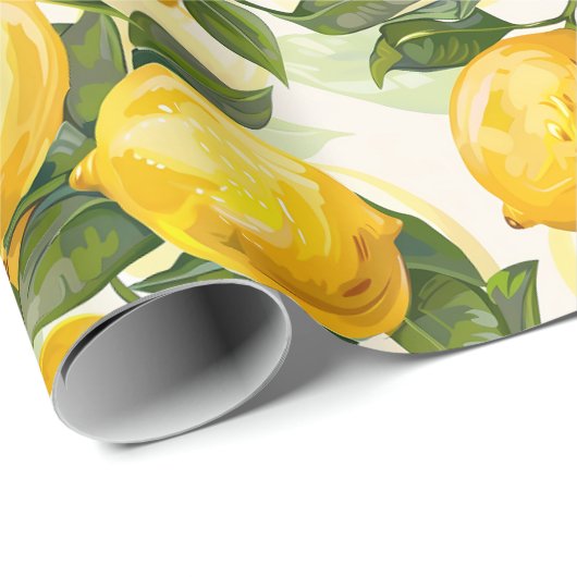 Papier Cadeau Jaune citron (Coin rond)