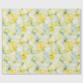 Papier Cadeau Jaune Citron Abstrait Anniversaire (Plat)