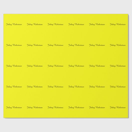Papier Cadeau Jaune Clair Élégant Professionnel Moderne (Plat)