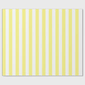 Papier Cadeau Jaune clair et rayures blanches (Plat)