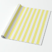 Papier Cadeau Jaune clair et rayures blanches (Déroulé)
