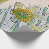 Papier Cadeau Jaune Daffodil Fleurs de printemps Aquarelle (Coin)