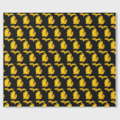 Papier Cadeau Jaune Daisy Michigan Silhouette (Plat)