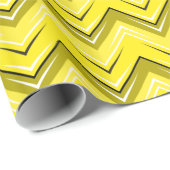 Papier Cadeau Jaune de Chevron 9 (Coin rond)