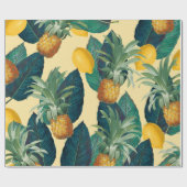 Papier Cadeau jaune de citrons d'ananas (Plat)