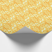 Papier Cadeau Jaune de ressort de damassé de fleur de tulipe (Coin)