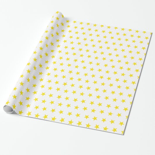 Papier Cadeau Jaune des étoiles 8 (Déroulé)