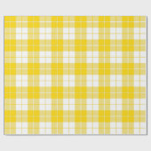 Papier Cadeau Jaune d'or et Motif blanc|Grand| (Plat)