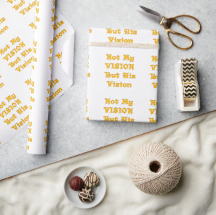 Papier Cadeau Jaune Doré "Pas Ma Vision Mais Sa Vision"   Ins