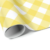 Papier Cadeau Jaune ensoleillé à damiers En vichy Plaid (Coin rond)
