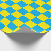 Papier Cadeau Jaune et Aqua Checkerboard (Coin)