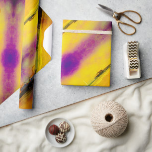 Papier Cadeau Jaune et violet Père Noël Monica Pier