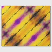 Papier Cadeau Jaune et violet Père Noël Monica Pier (Plat)