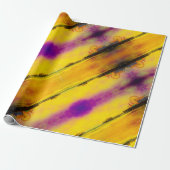 Papier Cadeau Jaune et violet Père Noël Monica Pier (Déroulé)