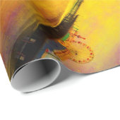 Papier Cadeau Jaune et violet Père Noël Monica Pier (Coin rond)