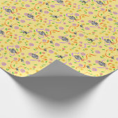 Papier Cadeau Jaune floral papillon (Coin)